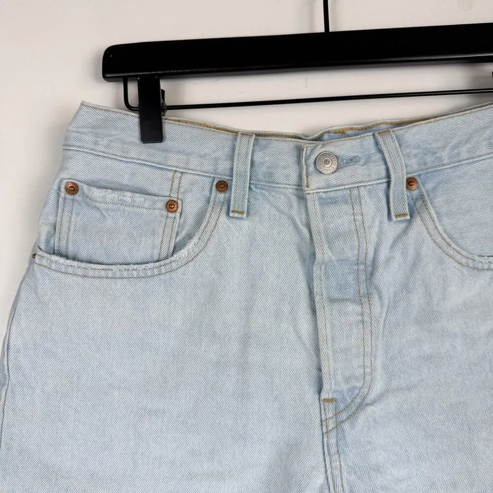 Levi's 501 Original High Rise Cut Off Shorts Light Blue Denim 56327 - W30 30